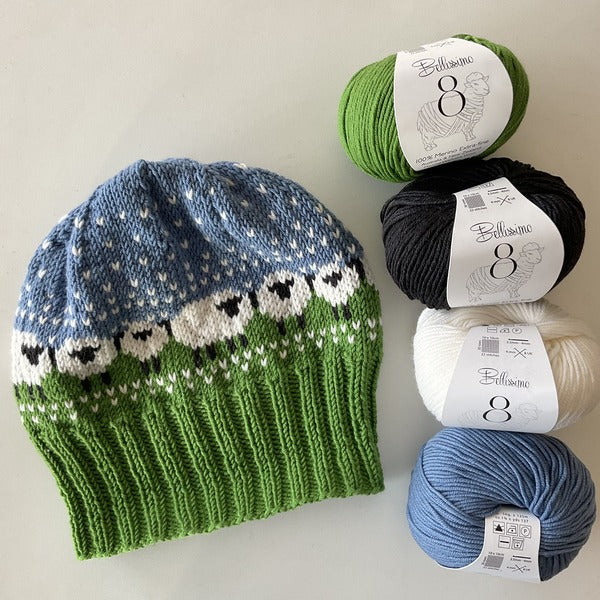 Bellissimo 8ply Baa-ble Beanie Kit - pattern not included